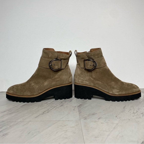 Paul Green Taupe Suede Buckle Lug Sole Boot 5 / 7.5 - Picture 8 of 16